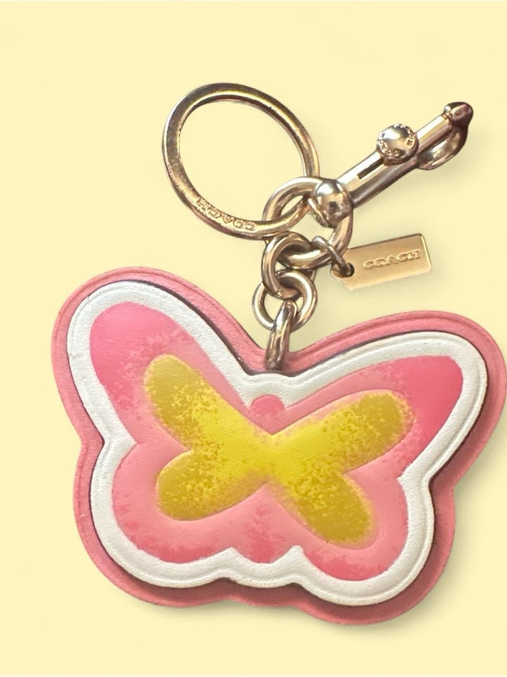 COACH Pink Butterfly Keychain Charm
